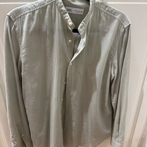 Zara Men's Light Gray Button Down Shirt